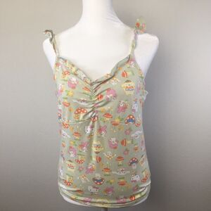 Sanrio Hello Kitty And Friends Babydoll Mushroom Ruffle Whimsical Tank Medium